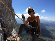 Escalade massif des Aravis Equipement Pointe Dzérat Voie Kique te ve
