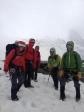 Brouillard et neige au sommet du Pigne de la Lé.